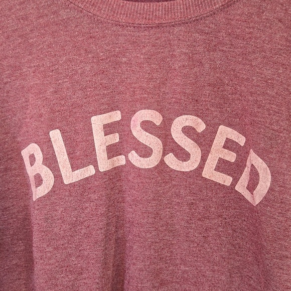 "Blessed" Maroon Sweatshirt Size Large - Picture 4 of 5